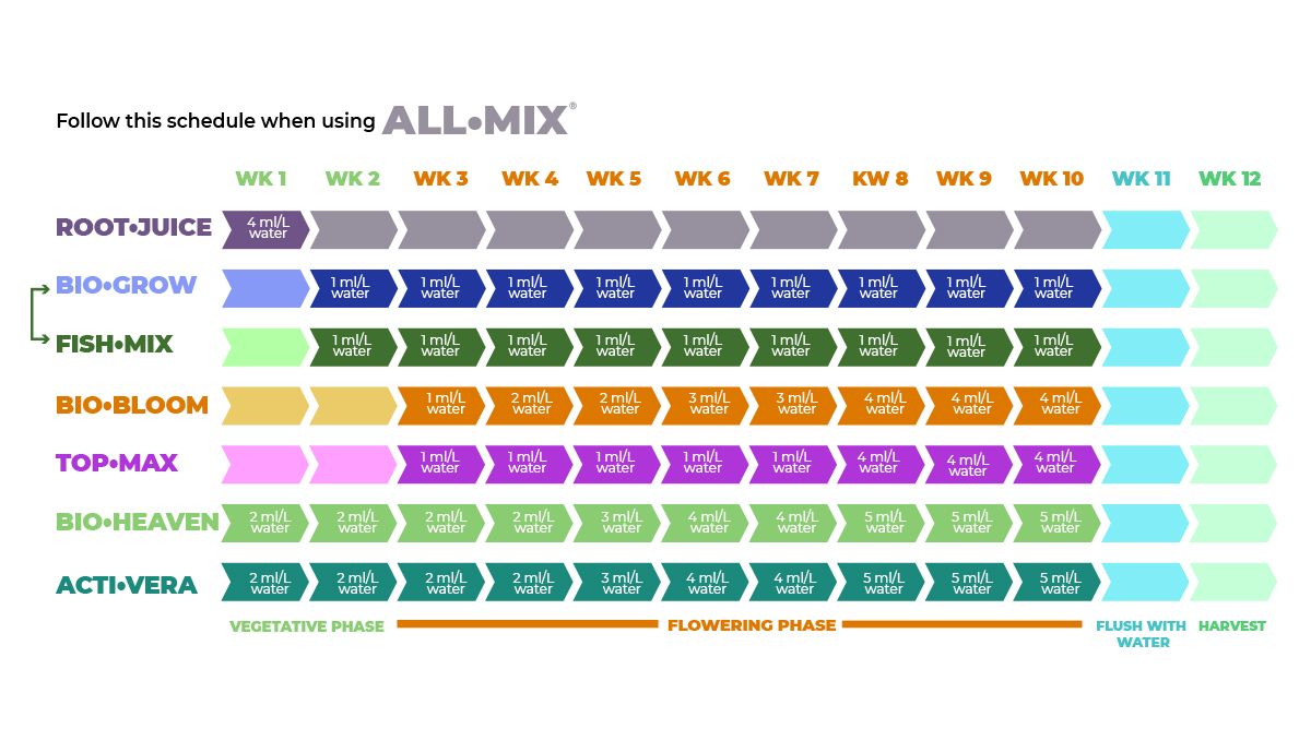 All-Mix&nbsp;BioBizz Feeding Schedule