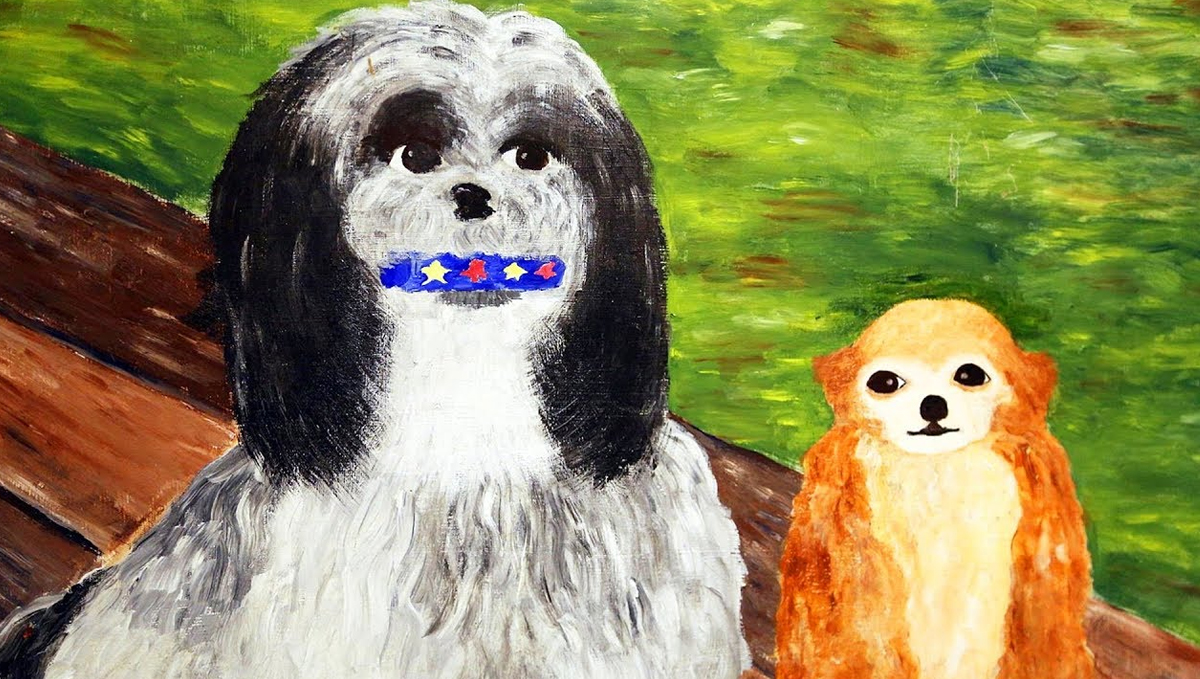 One of the art pieces you might bump into stoned in the Museum of Bad Art