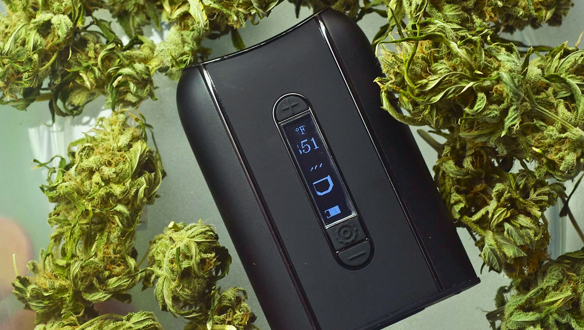 Set the temperature for your dry herb vaporizer.