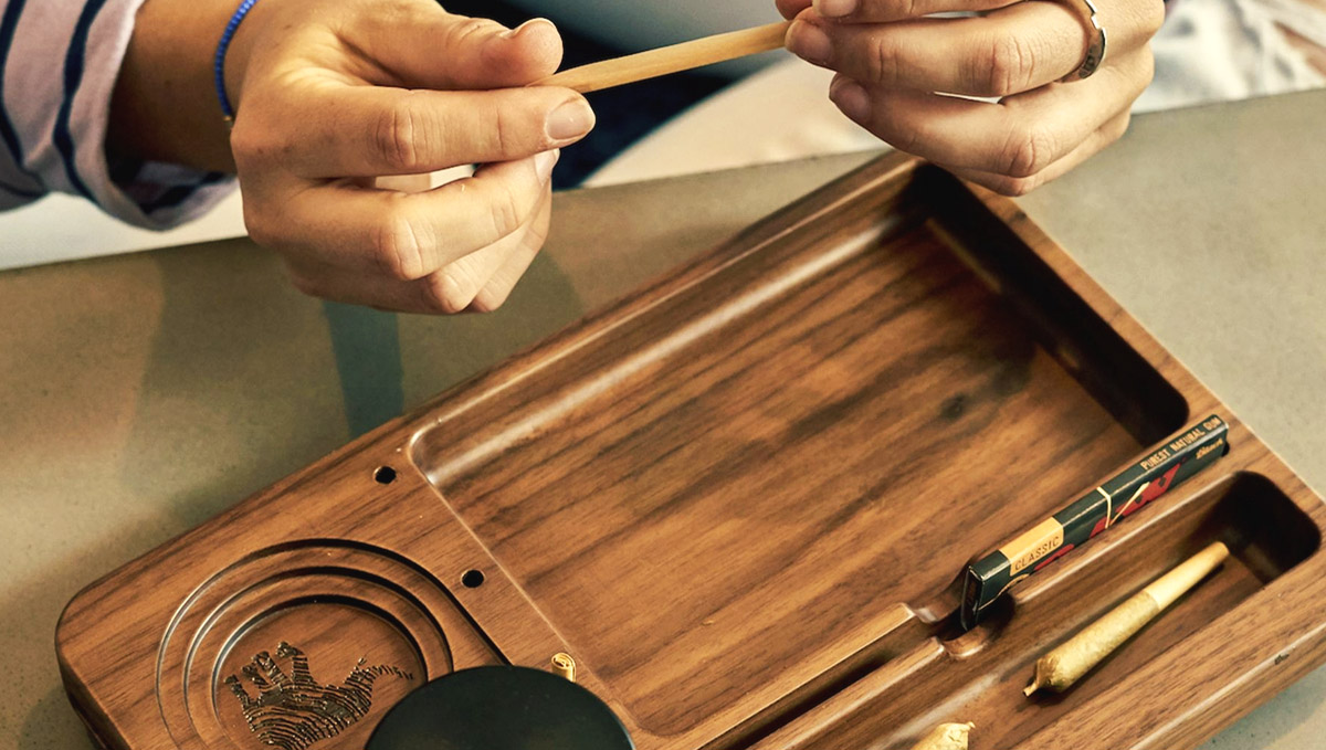 Rolling trays are great for rolling comfortably.