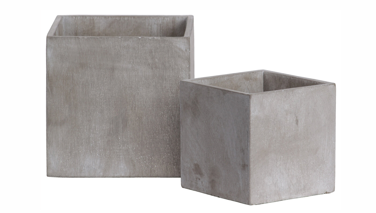 Types of containers for growing autos: cement pots