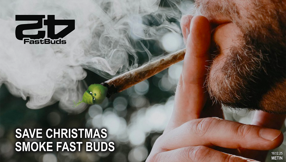 Meme koji prikazuje prazničnu cannabis temu za sezonu praznika.