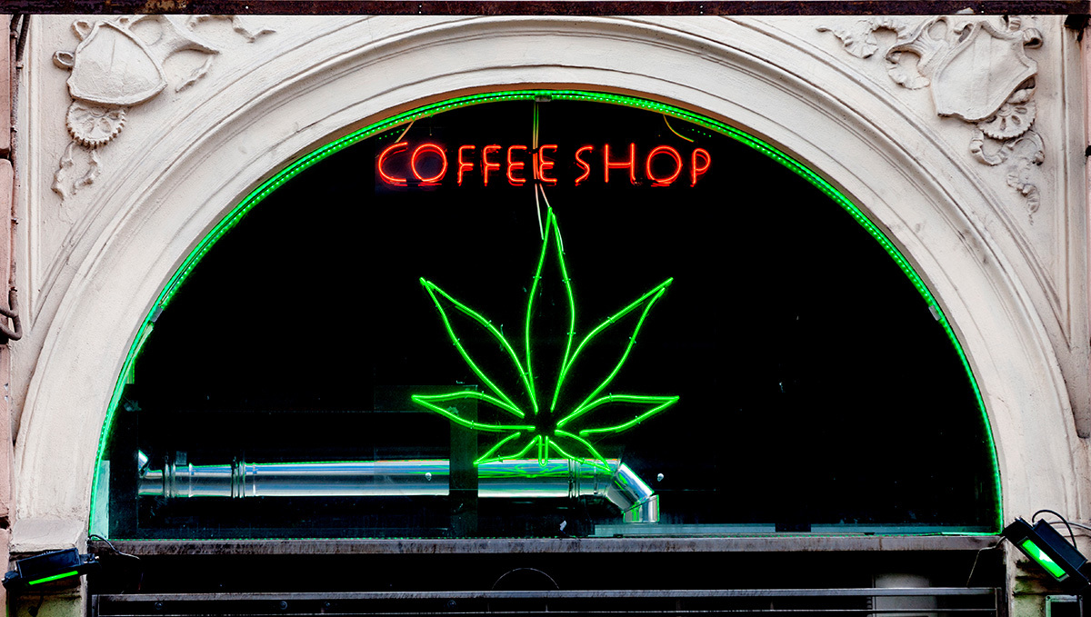 Delaware, USA, May Legalize Recreational Cannabis Soon: A shop sign with a cannabis leaf and the words 