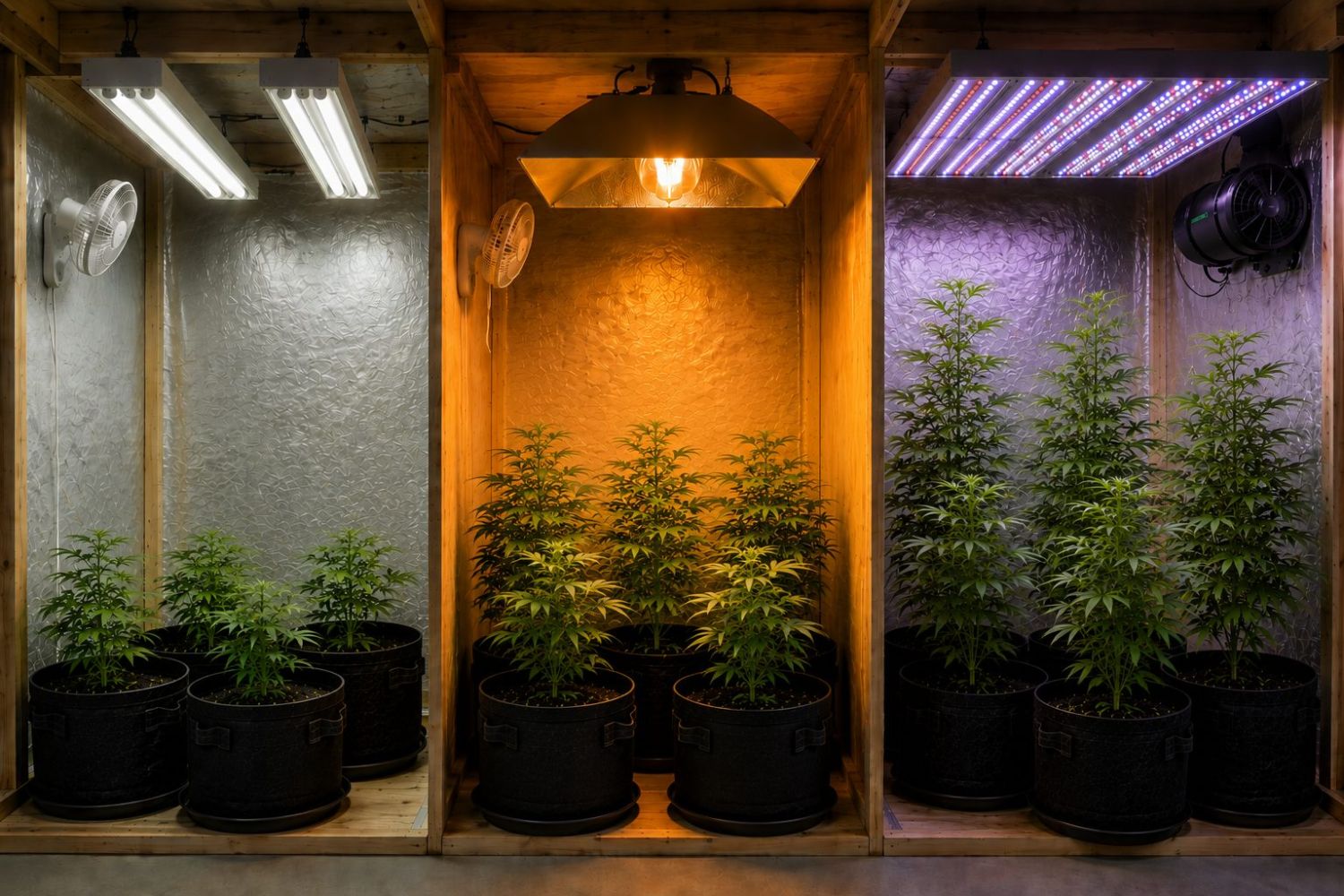 Types of light fixtures for cannabis growing.