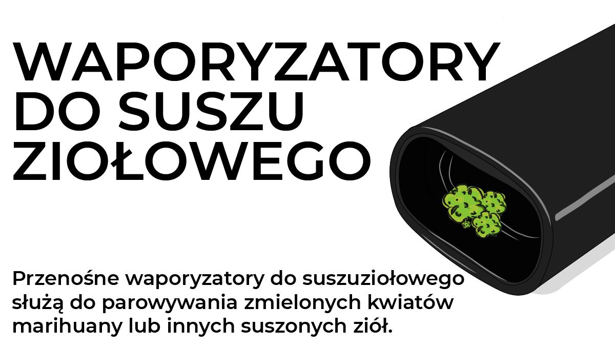 Ilustracja przedstawiająca waporyzator do suchych zi&oacute;ł konopi indyjskich