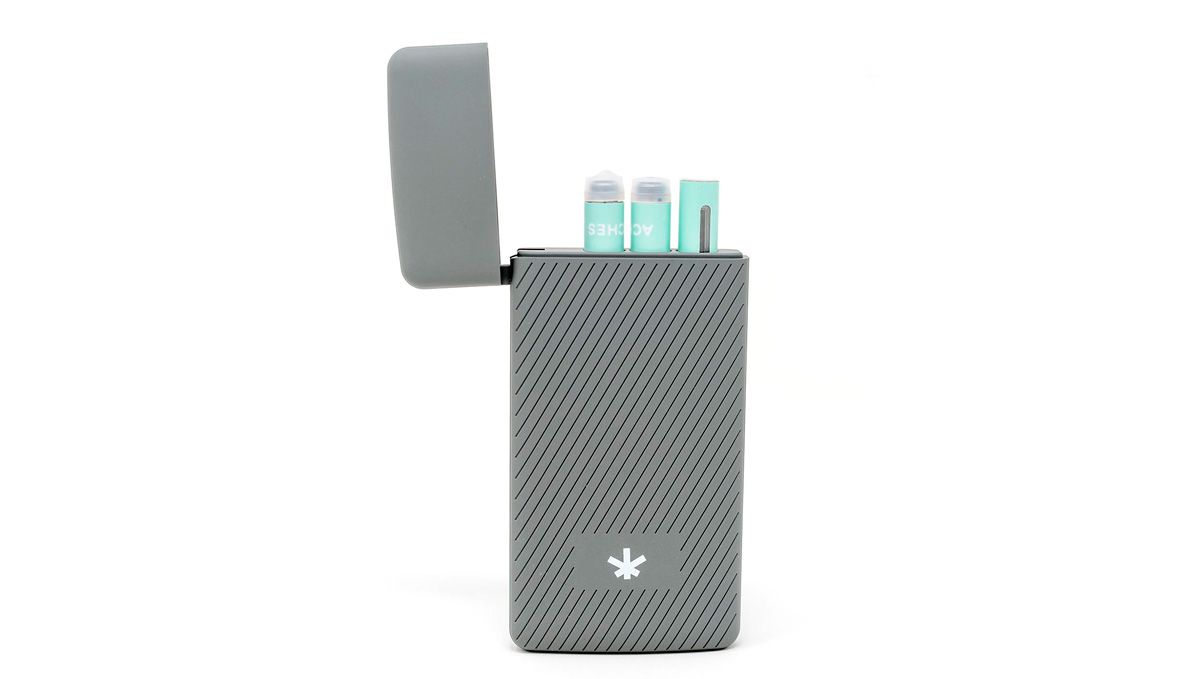 Tips For Choosing Best Plants Pens To Puff In: A product picture of a Wildflower Extract charging case with 3 vape pens under its opened cover