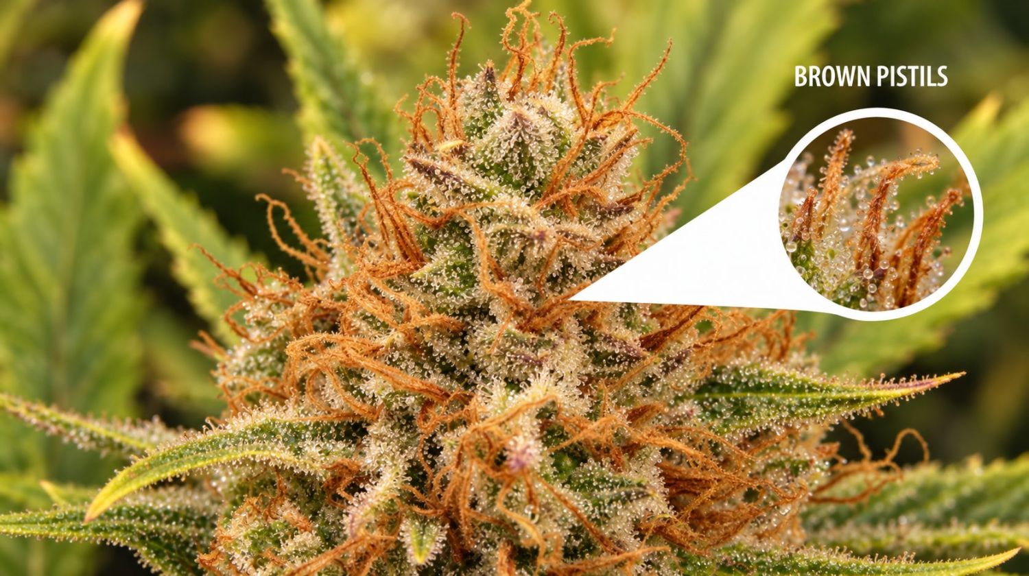 Harvest Your Autoflowering Cannabis: brown stigmas