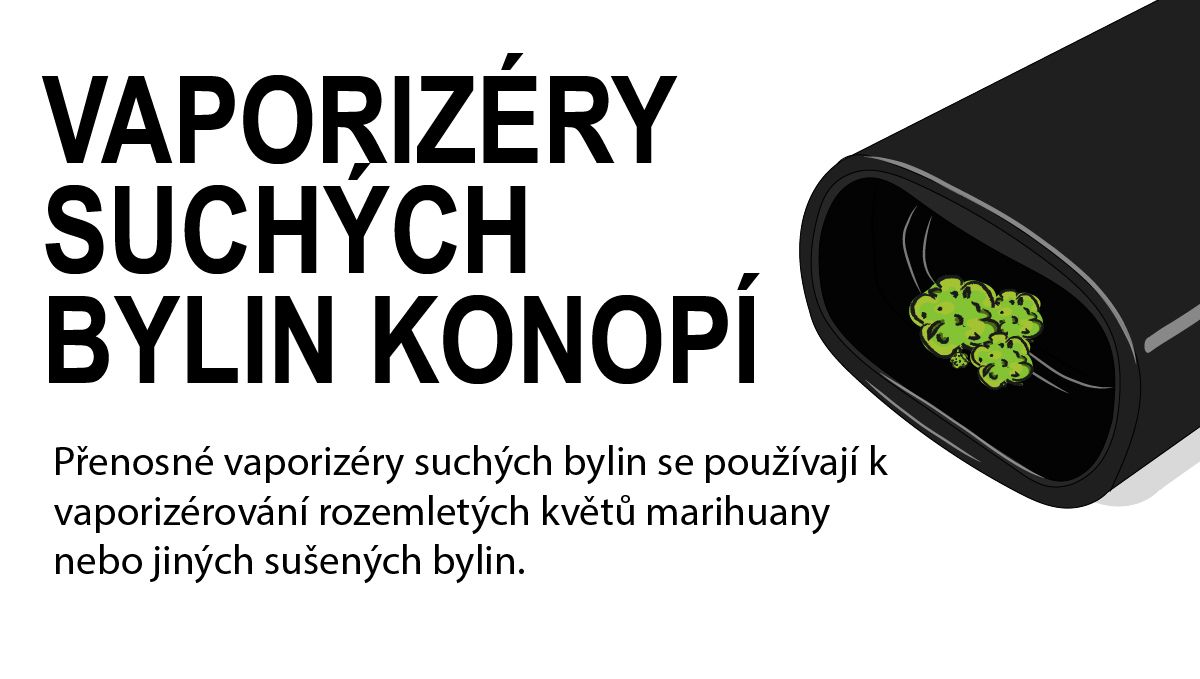 Ilustrace vaporiz&eacute;ru such&yacute;ch bylin konop&iacute;