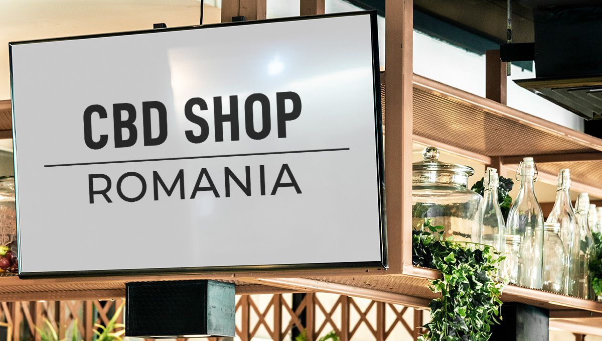 Weed in Romania: Cannabis Legal Status Guide: An AI-generated CBD-shop street sign
