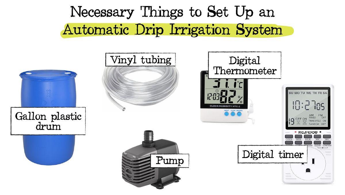 Automatic Drip Irrigation Setup for Indoor Cannabis Grow: Necessary materials