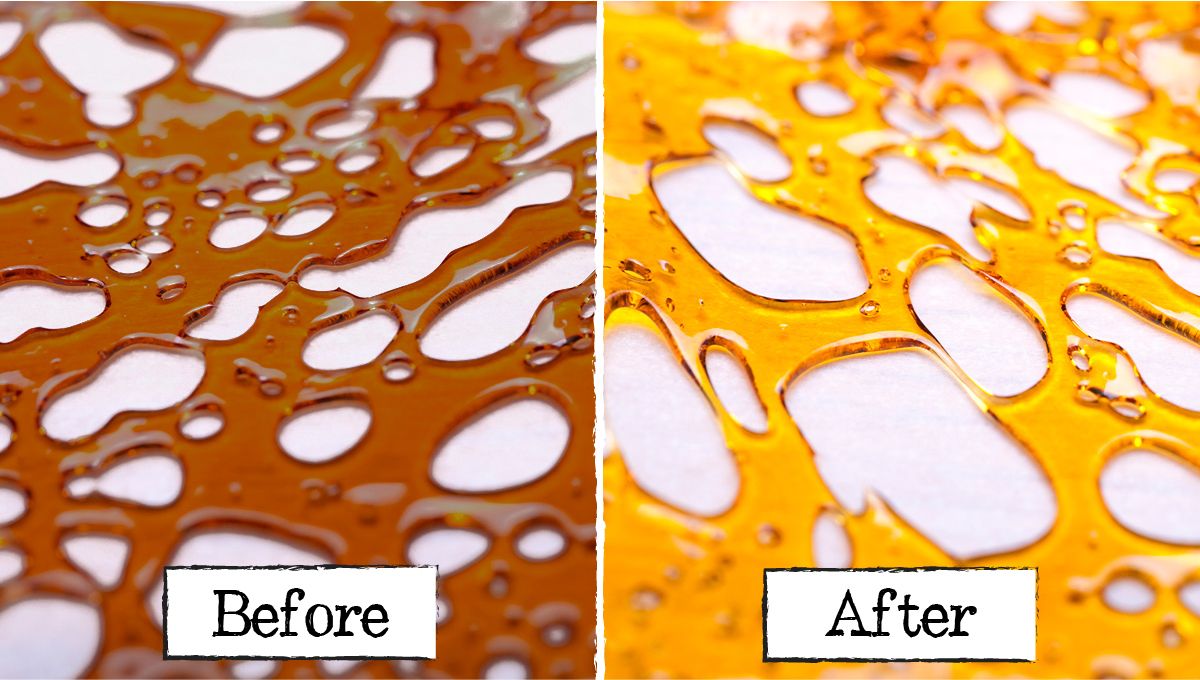 Color remediation column: before and after comparison