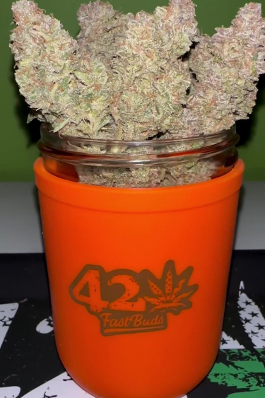 420 Orange Jar - Airtight Stash Jar with Fast Buds Logo